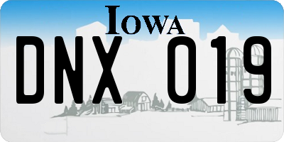 IA license plate DNX019