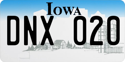 IA license plate DNX020