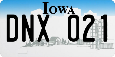 IA license plate DNX021