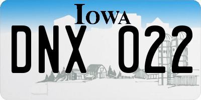IA license plate DNX022