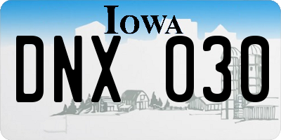 IA license plate DNX030