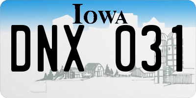 IA license plate DNX031