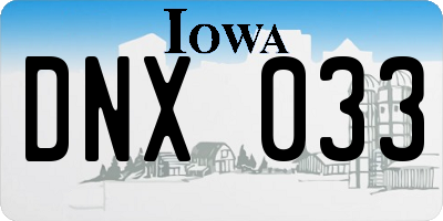 IA license plate DNX033