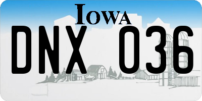 IA license plate DNX036