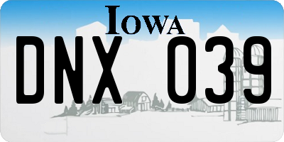 IA license plate DNX039