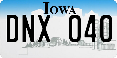IA license plate DNX040