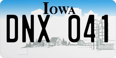IA license plate DNX041