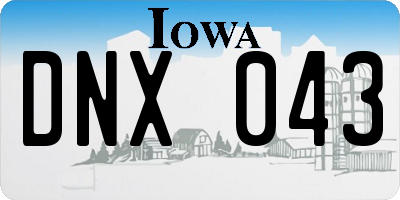 IA license plate DNX043