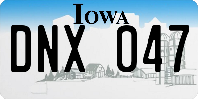IA license plate DNX047