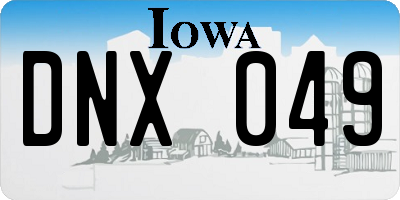 IA license plate DNX049