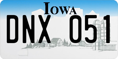 IA license plate DNX051