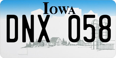 IA license plate DNX058