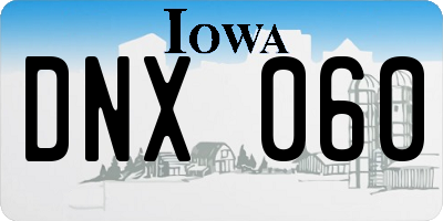 IA license plate DNX060