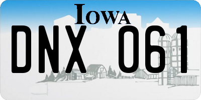 IA license plate DNX061