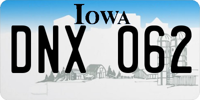 IA license plate DNX062