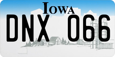 IA license plate DNX066