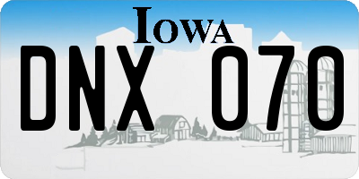 IA license plate DNX070