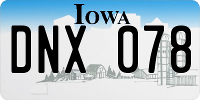 IA license plate DNX078