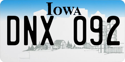 IA license plate DNX092