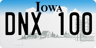 IA license plate DNX100