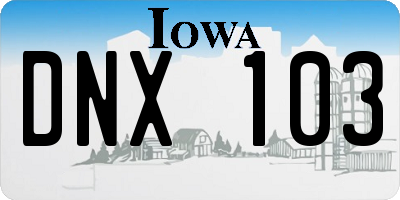 IA license plate DNX103