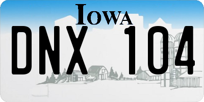 IA license plate DNX104