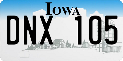 IA license plate DNX105