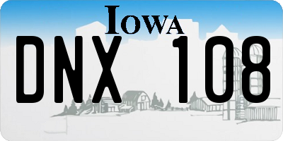 IA license plate DNX108