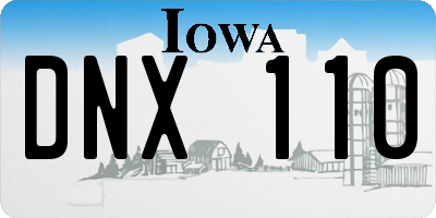 IA license plate DNX110