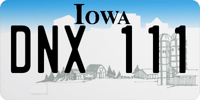 IA license plate DNX111