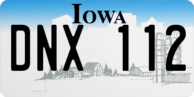 IA license plate DNX112