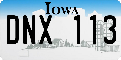 IA license plate DNX113