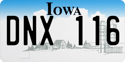 IA license plate DNX116