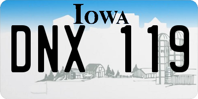 IA license plate DNX119