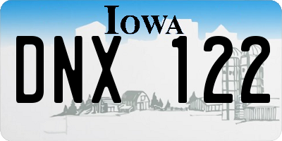 IA license plate DNX122