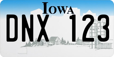 IA license plate DNX123