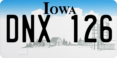 IA license plate DNX126