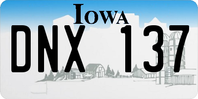 IA license plate DNX137