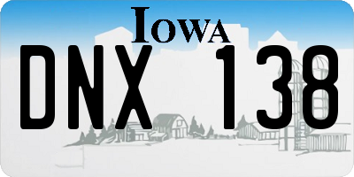 IA license plate DNX138