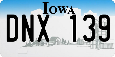 IA license plate DNX139