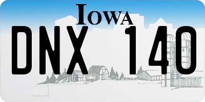 IA license plate DNX140