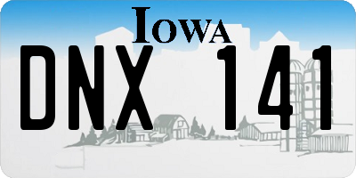 IA license plate DNX141