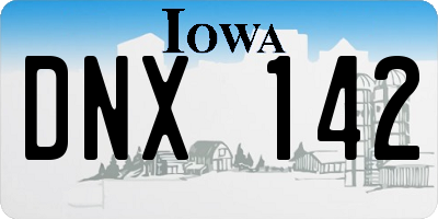 IA license plate DNX142