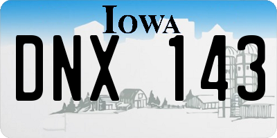 IA license plate DNX143
