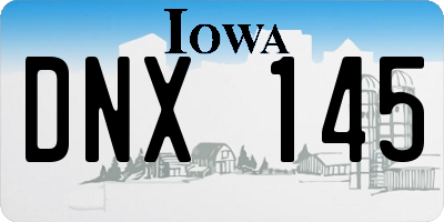 IA license plate DNX145