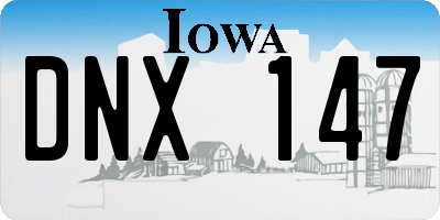 IA license plate DNX147