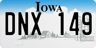 IA license plate DNX149