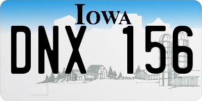 IA license plate DNX156