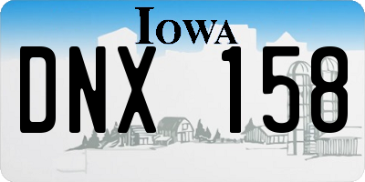 IA license plate DNX158