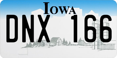 IA license plate DNX166